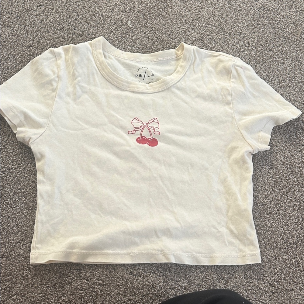 PacSun Cream T-Shirt with Cherry Graphic